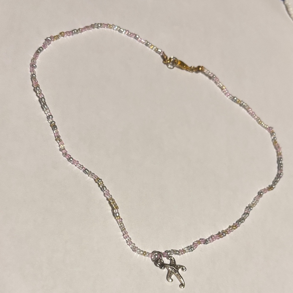seed bead necklace with a starfish charm
